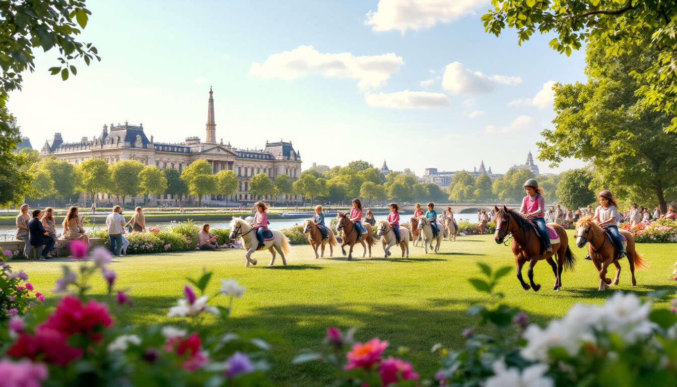 Écurie poney-club aux Tuileries : fête de l'équitation à Paris
